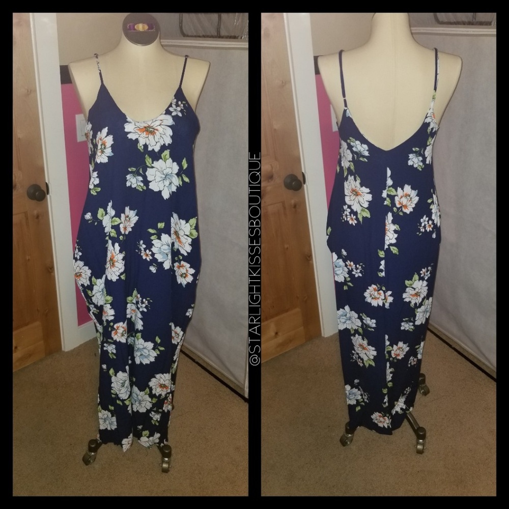 Navy Floral Maxi Dress